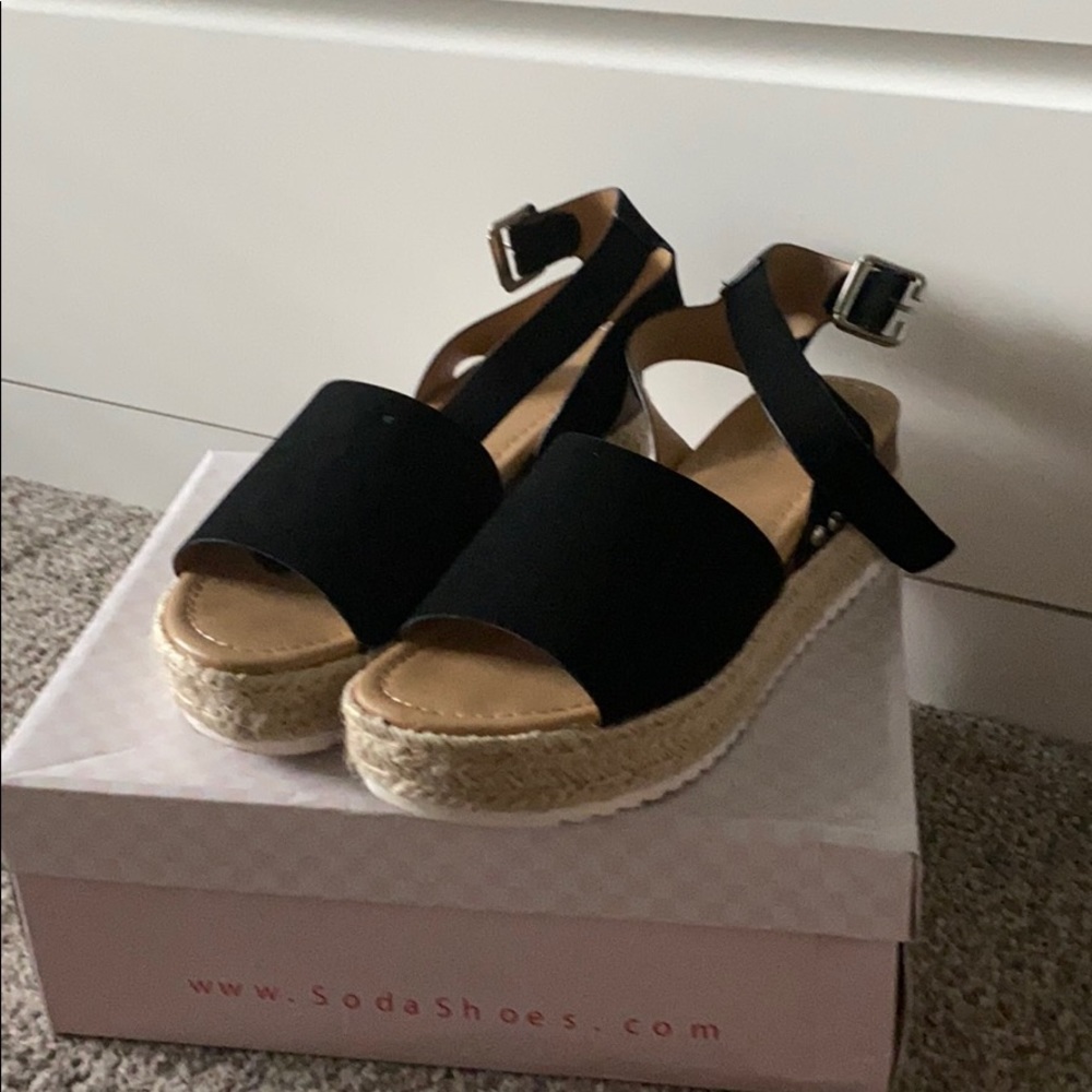 Black wedge Sandals - Picture 3 of 6